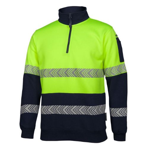 JB'S HI VIS ½ ZIP SEGMENTED TAPE FLEECY