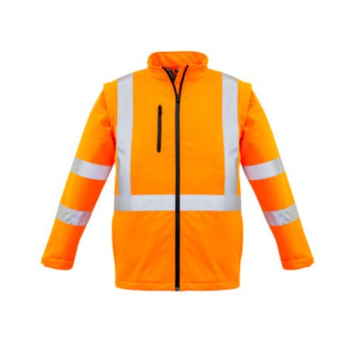 orange hi vis softshell jacket 2in1