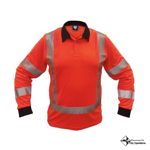 PCP1269 BACK LONG SLEEVE MICROVENT POLO, ORANGE